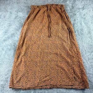 India Collection Emerson Fry AnimalPrint Long Skirt Drawstring Waist‎ Boho Chic